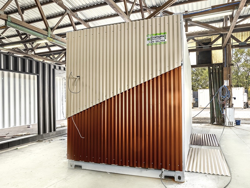 Disability access toilet amenities block exterior cladding — Australian factory-built container facility