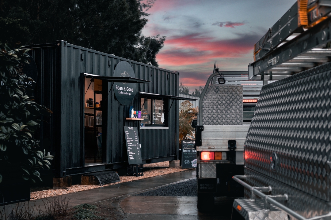 Bean & Gone drive-through service window