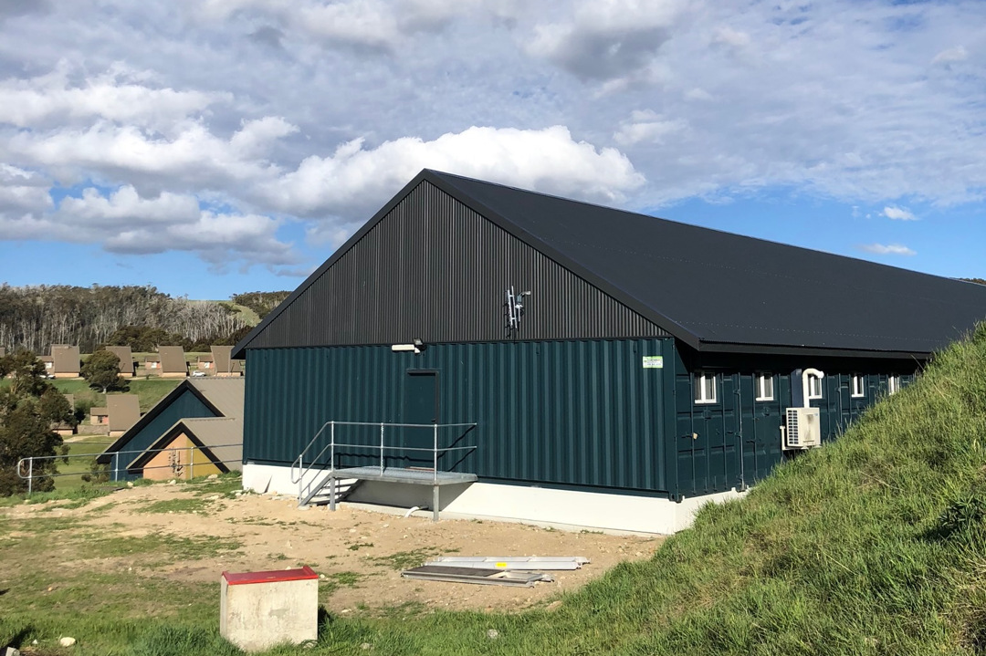 Snowy Hydro alpine lodge exterior — remote national projects